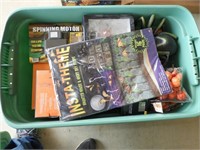 Large tub of Halloween decorations