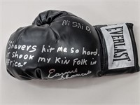 Earnie Shavers Signed Glove W/ Muhammad Ali Quote