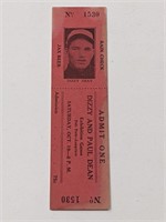 1935 Dizzy & Paul Dean Cardinals Exhib Game Ticket