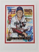 Stan Musial Black Ink Signed 6x8.5 Postcard