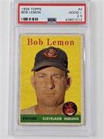 1958 Topps Bob Lemon #2 PSA Good + 2.5