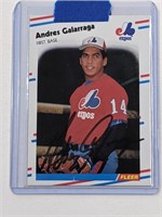 1988 Fleer Andres Galarraga #184 Signed Card COA