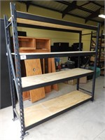 Metal shelf with plywood decking