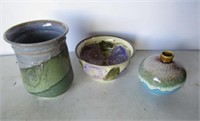 Pottery Bowl & Vases