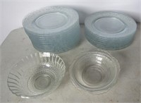 Depression Glass Plates & Small Bowls