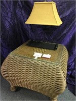 Woven table and Groovy Lamp!