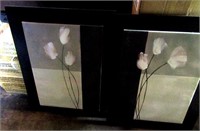 Pair Floral Paintings On Canvas