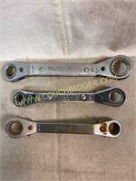 Assorted Offset STD  ratchet wrenches
