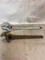 set of 2 Adjustable Crescent 15 inch Wrench