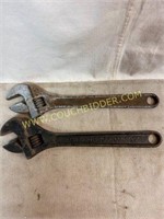 Two adjustable Crescent 15 inch wrenches