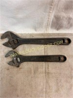 12 inch and 10 inch adjustable wrenches