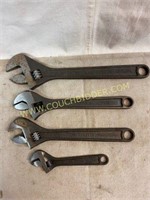 Assorted Proto adjustable wrenches