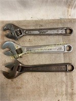 Assorted 6 inch and 8 inch Adjustable wrenches