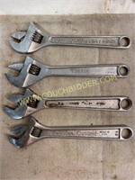 Assorted 8 inch adjustable wrenches
