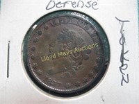 1837 Hard Times Token Millions For Defence 1 Cent