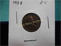 1938 US Wheat Penny - Owner Rated BU