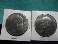 1976 & 1977 US Eisenhower Dollar Coins - 2pc