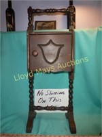 Vintage Wood Tobacco Safe / Pipe Stand