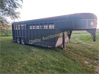 1985 Kiefer Built 7'x20' gooseneck stock trailer