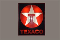 Large Illuminated Texaco Plastic Sign in Wood