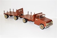 Rare 1964 Tonka Logging Truck with Pup Trailer 28"
