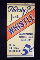1939 Whistle Orange Soda Embossed SS Tin Sign New