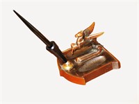 Mobil Pegasus Copper Flashed Desktop Pen Holder