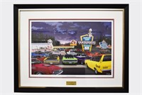 Framed Matted and Numbered Print Titled Eating and