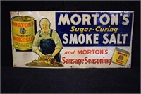 Mortons Salt SS Embossed Tin Sign with Wonderful