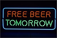 Free Beer Tomorrow Neon New in Box 15"X31"