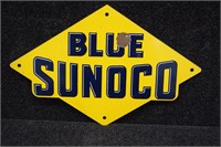 Blue Sunoco Porcelain Pump Plate 8"X12"
