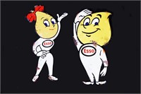 Esso Mr. & Mrs. Drip Signs Pair 13"X24" Repro