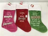 3PCS HOLIDAY TIME STOCKINGS