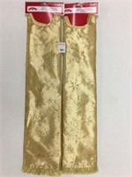 2 PIECES HOLIDAY TIME 48"TREE SKIRT GOLD