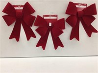 3 PIECES HOLIDAY TIME BOW RED