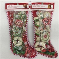2 PIECES HOLIDAY TIME SMALL ASSORTED RAWHIDE CHEWS