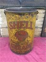 Rare Early Shell Grease Bucket/Drum - Australian