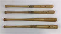 Four 16" Mini wooden Baseball Bats