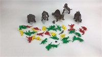 Lot of Colorful Mini Plastic Dinosaurs + More
