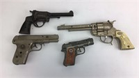 4 Vintage Metal Toy Guns