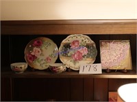 Hand painted plates, cups, rice paper napkins