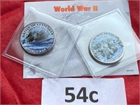 WWII COLLECTION 2) UNCIRCULATED HALF DOLLARS
