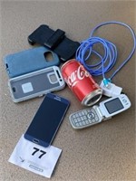 CELL PHONES AND CASES, CHARGER