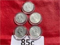 5) UNCIRCULATED STATE QUARTERS
