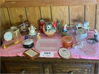 MUSIC BOXES, CANDY DISHES, KNICK KNACKS