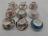 (9) ASSORTED CUPS AND SAUCERS - ROYAL ALBERT /