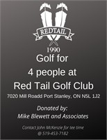 GOLF FOR 4 AT REDTAIL GOLF CLUB, PORT STANLEY