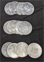 Group of Vintage Hume Illinois Trade Tokens