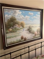 Large country scene oil painting