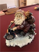 Santa figurine on his Hog!